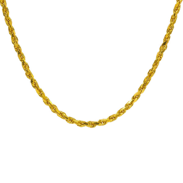 22K Yellow Gold Men's Chain W/ Rope Link, 20.5" | Take your style to the next level with this 22K gold chain from Virani Jewelers!Features:

Thick ...