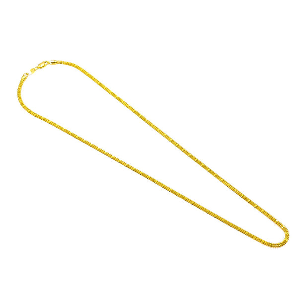 22K Yellow Gold Men's Chain W/ Rounded Double Curb Link | Don’t settle for anything less than the best 22K Indian gold jewelry — order this stunning men’s ...