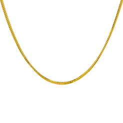 22K Yellow Gold Men's Chain W/ Double Curb Link, 22"