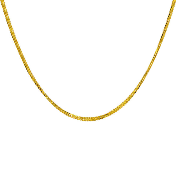 22K Yellow Gold Men's Chain W/ Double Curb Link, 22" | Invest in the 22K jewelry you deserve by ordering this beautiful yellow gold chain from Virani Je...