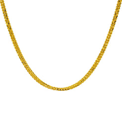22K Yellow Gold Men's Chain W/ Braided Foxtail Link, 26"