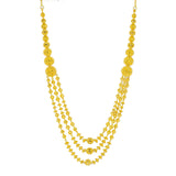22K Yellow Gold Necklace & Jhumki Drop Earrings Set W/ Gold Balls & Cap Accents |  22K Yellow Gold Necklace & Jhumki Drop Earrings Set W/ Gold Balls & Cap Accents for wome...
