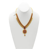 22K Gold Ruby Necklace and Earrings Set | 