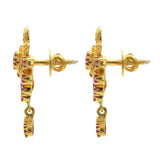 22K Gold Ruby Necklace and Earrings Set | 