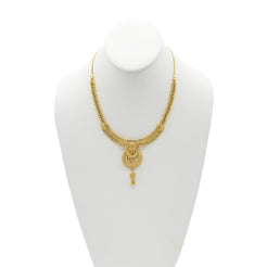 22K Gold Necklace and Earrings Set