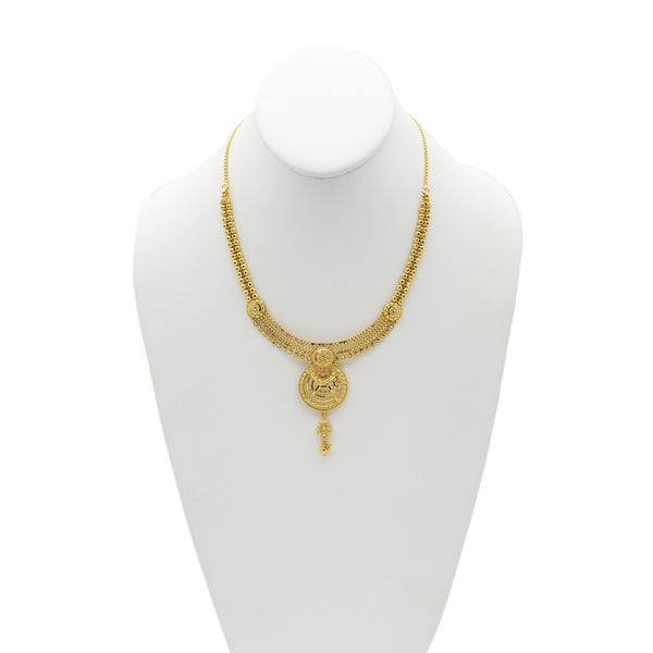 22K Gold Necklace and Earrings Set | 