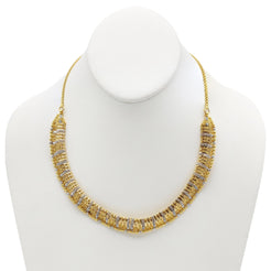 22K Multi Tone Gold Necklace and Earrings Set