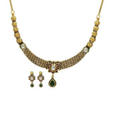 22K Gold Ruby Emerald Kundan Floral Necklace & Earrings Set | 22K Gold Ruby Emerald Kundan Floral Necklace & Earrings Set for women. Necklace and earring s...