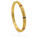 22K Gold Paired Bangles | These finely detailed bangles are crafted in pure 22 karat yellow gold. These adorable style of b...