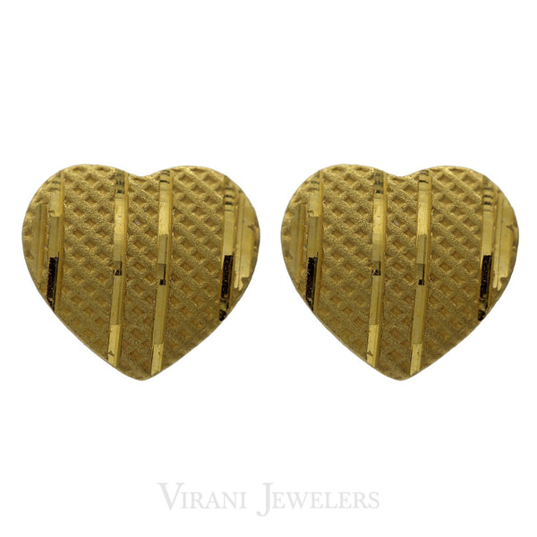 22K Gold Pendant and Earrings Set | 22k Gold Heart Shaped Pendant with earrings. This set comes with a 22k Gold Chain.