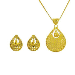 22K Gold Pendant and Earrings Set