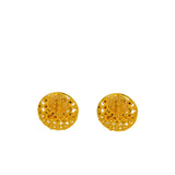 22K Yellow Gold Pendant Necklace & Earrings Set W/ Beaded Filigree & Inner Circle Design | 22K Yellow Gold Pendant Necklace & Earrings Set W/ Beaded Filigree & Inner Circle Design ...
