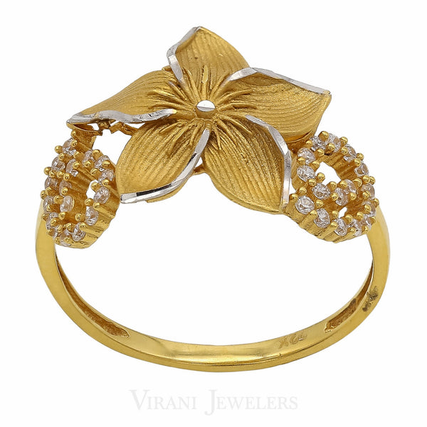 22K Gold CZ Ring | 