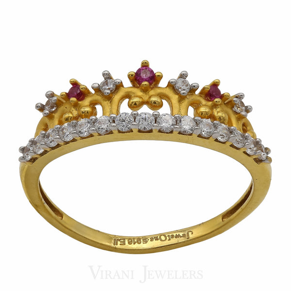 22K Gold CZ Ring | 