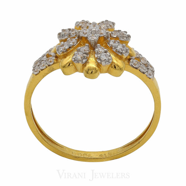 22K Gold CZ Ring | 