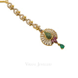 22k Gold Ruby Emerald CZ Tikka | 