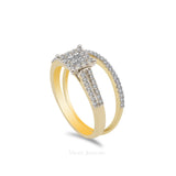 14K Two Tone Gold Diamond Pavé Bridal Ring Set | 14K Two Tone Gold Diamond Pavé Bridal Ring Set for women. Beautiful classic engagement and weddin...
