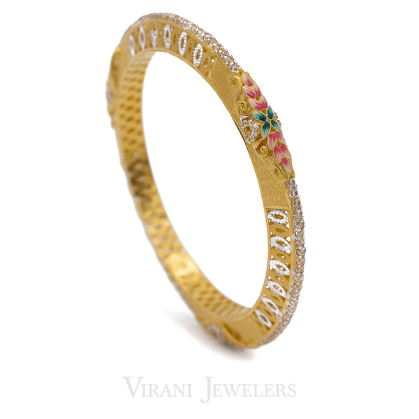 22K Gold CZ 2 Piece Bangles | 