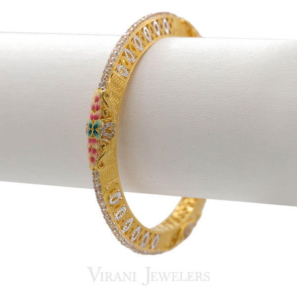 22K Gold CZ 2 Piece Bangles | 