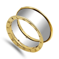 18K Two Tone Gold Bulgari Men's Ring