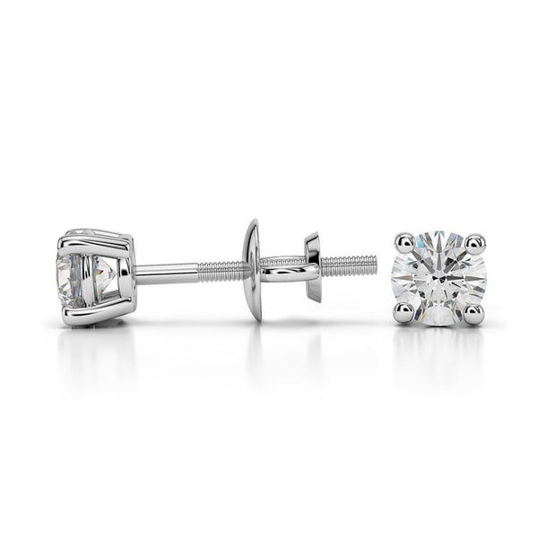 VS Round-Cut Diamond Solitaire Stud Earrings in 14K White Gold | VS Round-Cut Diamond Solitaire Stud Earrings in 14K White Gold. Minimal classic diamond stud earr...