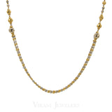 22K Yellow & White Gold Beaded Chain Necklace W/Multi Size Bead Accents | 22K Yellow & White Gold Beaded Chain Necklace W/Multi Size Bead Accents for women. Two layere...